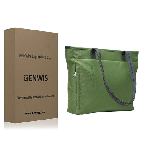 BENWIS LT-LHB-1-BK Laptop Tote Bag Nylon 1000D Notebook Shoulder Bag for Work Travel