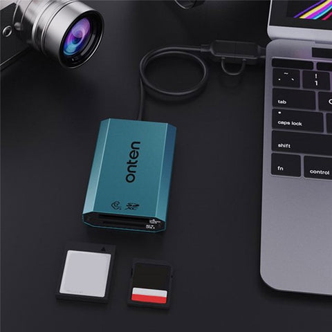 ONTEN OTN-P2 USB-C / USB3.0 UHS2 Dual Card Reader Cfexpress Type-B SDXC High-Speed Data Transfer Adapter
