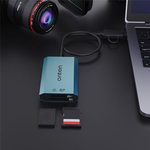 ONTEN P3 Dual Slot Card Reader USB-A / USB-C to Cfexpress A / SDXC High Speed Data Transfer Adapter