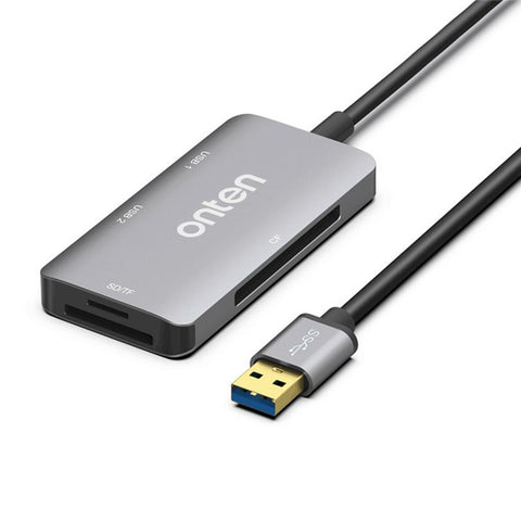 ONTEN 8107 USB 3.0 High Speed Card Reader CF SD TF Cards Simultaneous Reading Aluminum Alloy Adapter