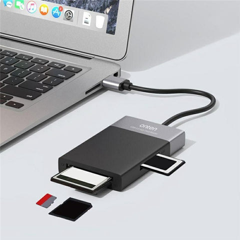 ONTEN OTN5215B SD TF CF XQD Card Reader 2xUSB3.0 6-in-1 Hub OTG Multi-Function Card Reader