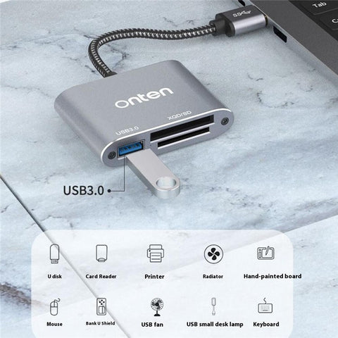 ONTEN 5512 XQD / SD Card Reader USB 3.0 High Speed Data Transfer Adapter