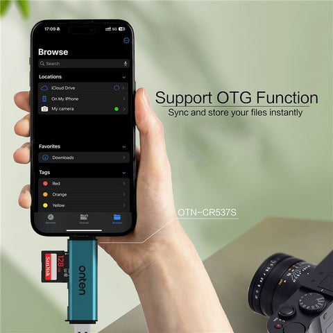 ONTEN OTN-CR537S Type-C / USB to USB3.0 + SD / TF Card Slots Multi-Function Card Reader