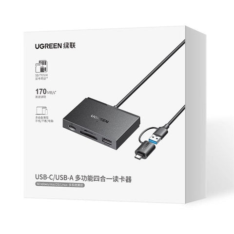 UGREEN 45178 2 In 1 USB A / Type C to SD  /  TF  /  NM Card Reader for Apple  /  Huwei  /  Android