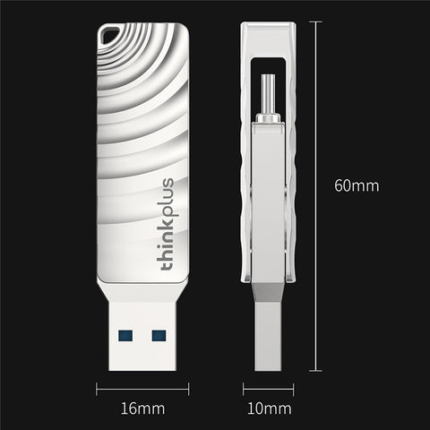 LENOVO THINKPLUS MU232 128GB for iPhone 15 Series USB Flash Drive USB 3.2 + Type-C Memory Stick Thumb Drive