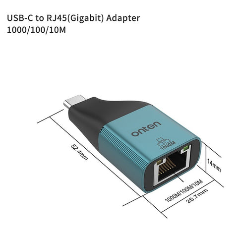ONTEN UC101 Type-C to Gigabit Ethernet Adapter 1000Mbps External Network Card