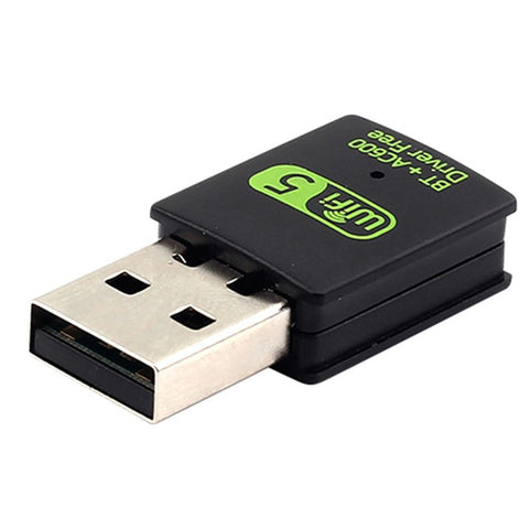 USB WiFi Bluetooth-compatible Adapter 600Mbps 2.4/5Ghz Dual Band Wireless Ethernet Receiver Mini USB WiFi Dongle for Desktop PC/Laptop