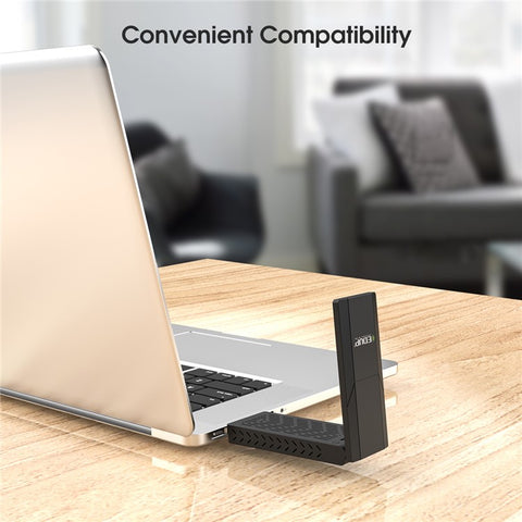 EDUP EP-AC1675 1900Mbps USB 3.0 WiFi Adapter Dual Band 2.4Ghz/5Ghz Long Range WiFi Receiver Antenna for Laptop Desktop PC