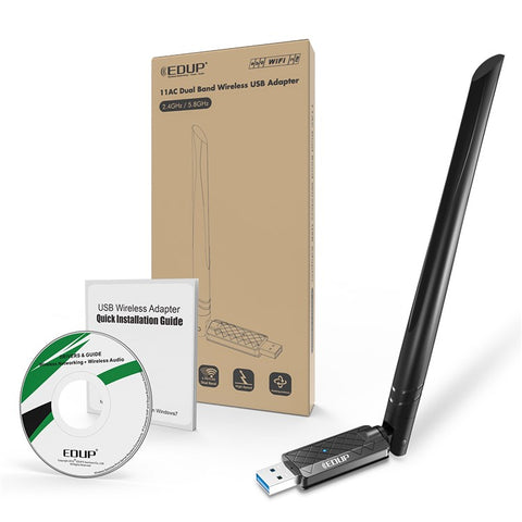 EDUP EP-AC1687 1300Mbps WiFi Adapter USB 3.0 Dual Band 2.4G/5.8G Wireless Network Card 802.11AC WiFi Dongle for Laptop Desktop PC