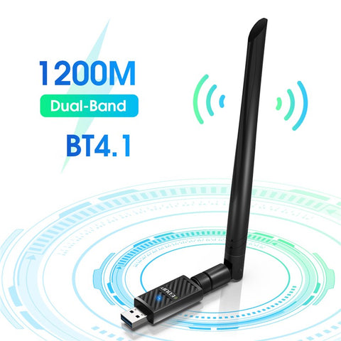 EDUP EP-AC1690 1200Mbps USB WiFi Adapter Dual Band 2.4Ghz/5Ghz Bluetooth-compatible 4.1 WiFi Receiver Antenna Network Card for Desktop PC