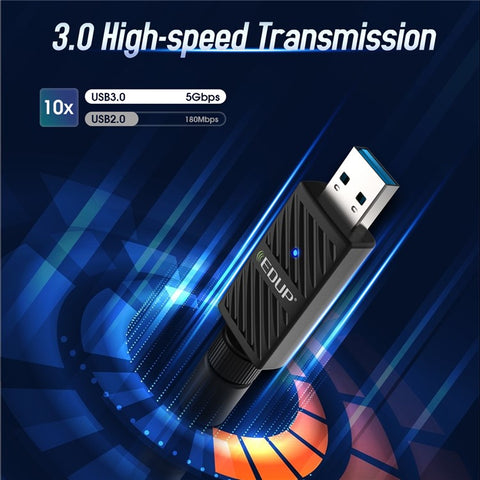 EDUP EP-AC1690 1200Mbps USB WiFi Adapter Dual Band 2.4Ghz/5Ghz Bluetooth-compatible 4.1 WiFi Receiver Antenna Network Card for Desktop PC