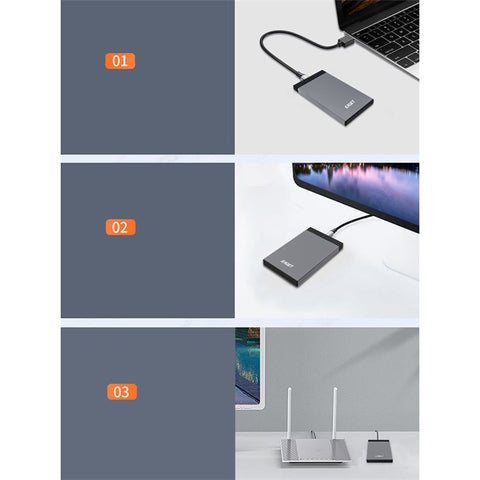 EAGET G58 Pro 2TB Type-C 3.1 Portable Aluminum Alloy External Hard Drive with Indicator