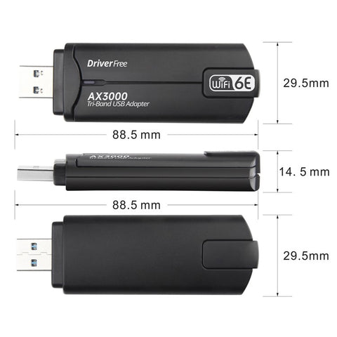 WD-AX3000 WiFi Receiver USB 3.0 WiFi6 Driver Free Wireless Network Card for Desktop PC / Laptop
