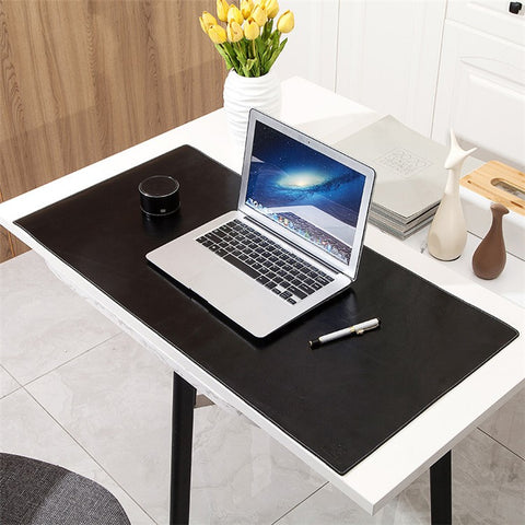 Non-slip Large Mouse Mat Oil Wax Cowhide Leather Gaming Mousepad Home Office Desk Pad, 60x30cm