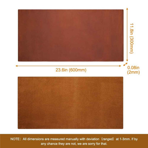 Crazy Horse Texture Mouse Mat Full Grain Cowhide Leather Smooth Gaming Mousepad for Home Office Desk, 60x30cm