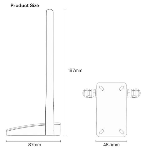 BASEUS Fastjoy 2.4G / 5.8G Dual Band 1800Mbps WiFi Adapter with External Antenna