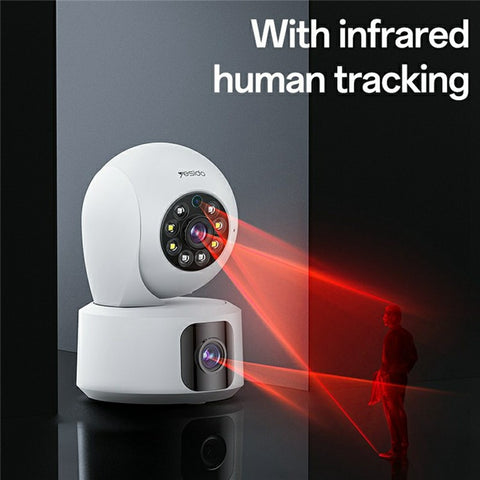 YESIDO KM16 Indoor Dual Lens Camera Wireless Security Cam WiFi Surveillance System with Night Vision / Two-Way Audio / Motion Detection