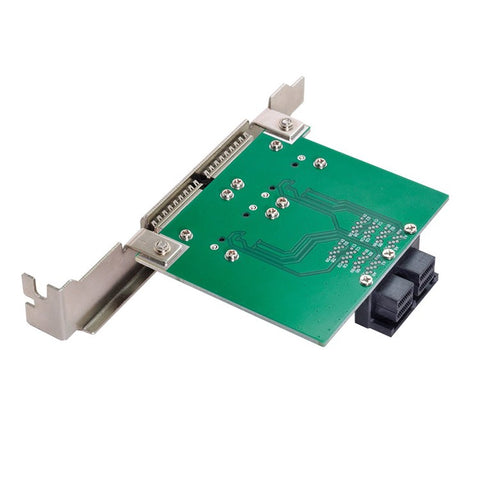 SF-030 Dual Ports Mini SAS SFF-8088 to Internal SAS HD SFF-8643 PCBA Female Adapter with Low Profile Bracket