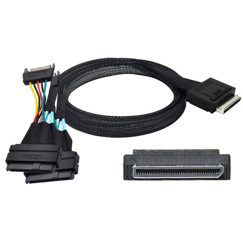 SF-053-0.5M 50cm OCuLink PCIe PCI-Express SFF-8611 8x 8-Lane to Dual SFF-8639 U.2 4x SSD Data Active Cable