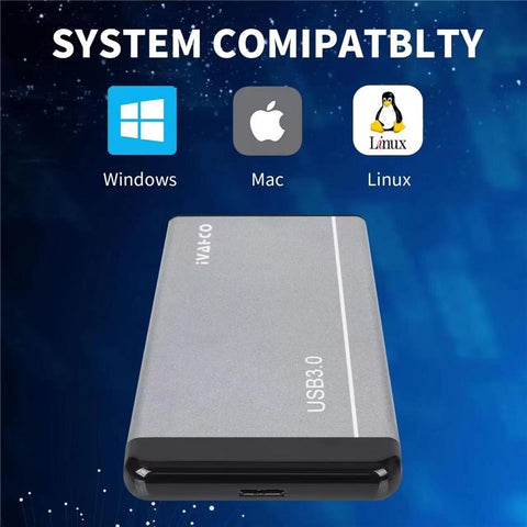 IVAHCO 750GB Matte Hard Drive Box 2.5" HDD External Case USB3.0 Hard Disk Enclosure with Data Cable