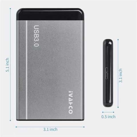 IVAHCO 750GB Matte Hard Drive Box 2.5" HDD External Case USB3.0 Hard Disk Enclosure with Data Cable