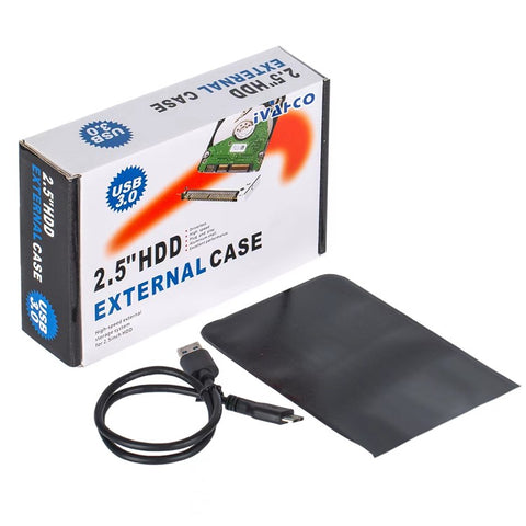 IVAHCO 750GB Matte Hard Drive Box 2.5" HDD External Case USB3.0 Hard Disk Enclosure with Data Cable