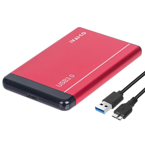 IVAHCO 750GB Matte Hard Drive Box 2.5" HDD External Case USB3.0 Hard Disk Enclosure with Data Cable