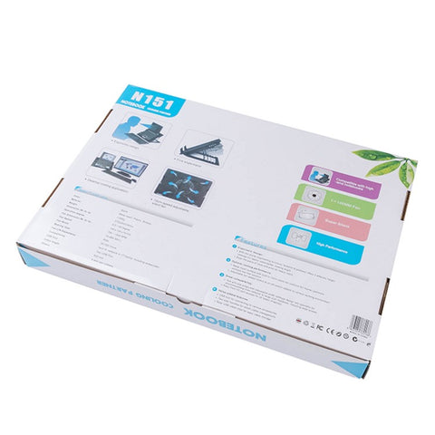 N151 Desktop Height Adjustable Laptop Cooling Stand Notebook Router Fan Cooler Radiator with LED Light