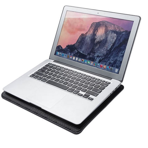 N139 Height Adjustable Laptop Cooling Stand Desktop Notebook Dual Fan Cooler Pad with LED Light