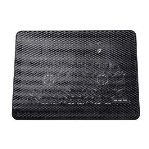 N139 Height Adjustable Laptop Cooling Stand Desktop Notebook Dual Fan Cooler Pad with LED Light