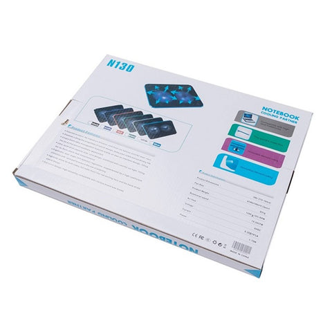 N130 Mute Laptop Cooling Pad Stand Notebook Router Heat Dissipation Fan Cooler with LED Light