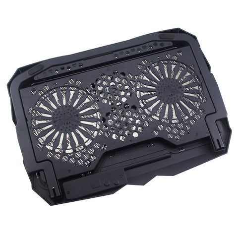 S18 Notebook Router 4-Fan Cooler Radiator Adjustable Wind Speed Laptop Cooling Pad with Display Screen