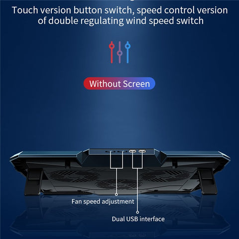 COOLCOLD Touch Control Laptop Cooling Base with 6 Fans Notebook Cooler Stand