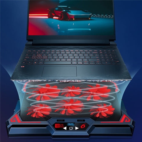 COOLCOLD Touch Control Laptop Cooling Base with 6 Fans Notebook Cooler Stand