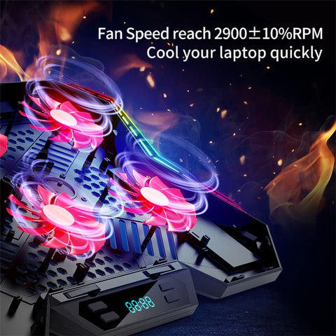 COOLCOLD Ice Magic 6 Laptop Cooling Base RGB Light Height Adjustable Notebook Cooler Stand