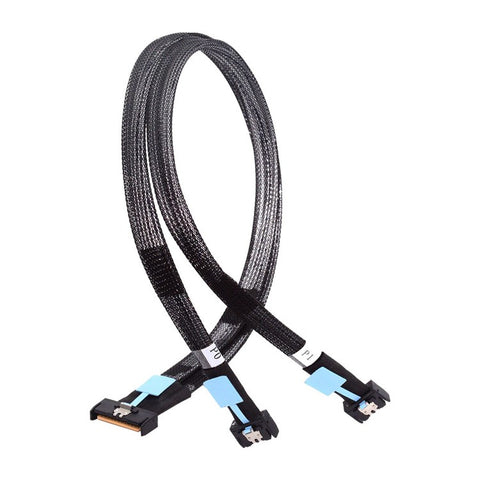 SF-080 PCI-E 5.0 Mini Cool Edge IO MCIO STR PCI-E 8i 74Pin Male to Dual MCIO 38Pin Male Extender Cable 50cm