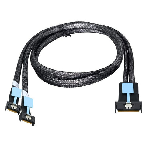 SF-080 PCI-E 5.0 Mini Cool Edge IO MCIO STR PCI-E 8i 74Pin Male to Dual MCIO 38Pin Male Extender Cable 50cm