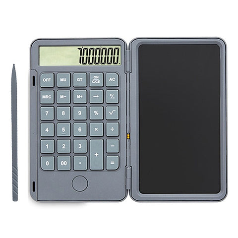 Multifunction 12-Digit Calculator LCD Writing Tablet Handwriting Drawing Tablet Notepad with One-key Lock Screen Function for Office, School, Business