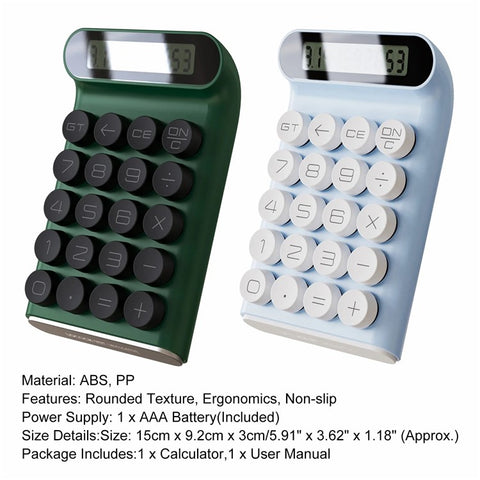 LOCOCK JS01 Mechanical Calculator Anti-Skid 10-Digit LCD Display Calculator for Office