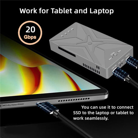 UC-031 Dual NVME M.2 NGFF M-Key to USB-C Type-C Raid0 Raid1 JOBD Big Enclosure 20Gbps with Fan Raid0 Hyper Adapter