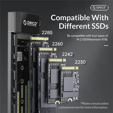 ORICO ORICO-MM2C3-G2 M.2 NVMe SATA SSD Case 10Gbps Hard Drive Enclosure External Hard Disk Case