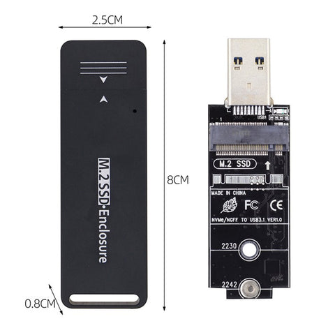 USB 3.0 to 2242 / 2230 NVME M-key M.2 NGFF SATA SSD External PCBA Case Converter Adapter RTL9210B Chipset