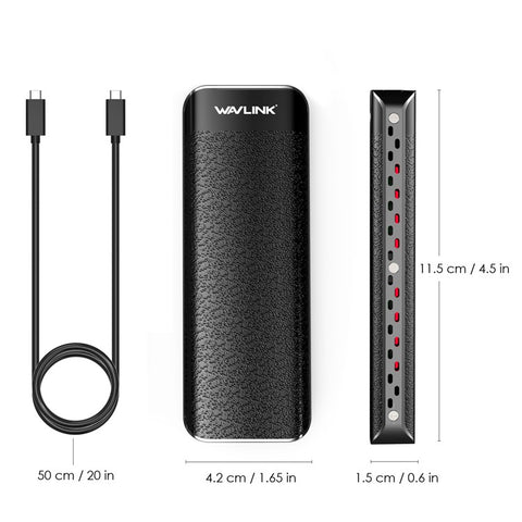 WAVLINK UTE02 40Gbps SSD Case Metal NVME M.2 Hard Drive Enclosure Computer External Hard Disk Case