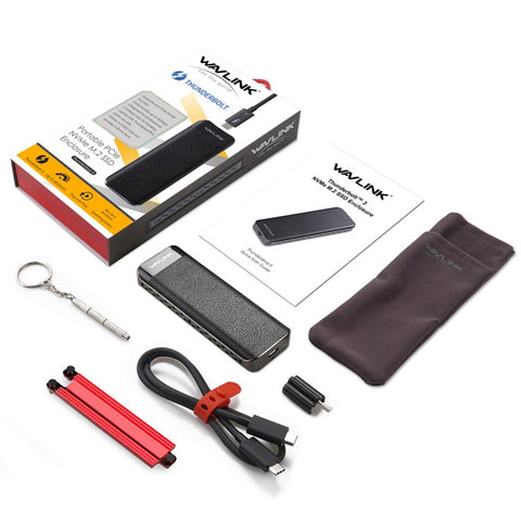 WAVLINK UTE02 40Gbps SSD Case Metal NVME M.2 Hard Drive Enclosure Computer External Hard Disk Case