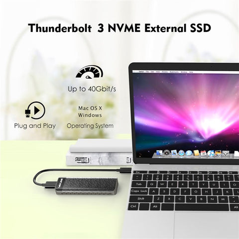 WAVLINK UTE02 40Gbps SSD Case Metal NVME M.2 Hard Drive Enclosure Computer External Hard Disk Case