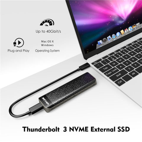 WAVLINK UTE02 40Gbps SSD Case Metal NVME M.2 Hard Drive Enclosure Computer External Hard Disk Case