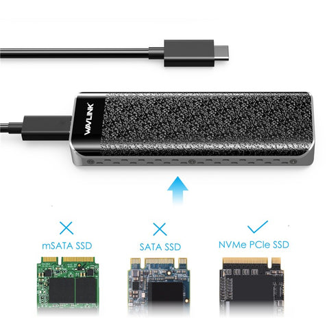 WAVLINK UTE02 40Gbps SSD Case Metal NVME M.2 Hard Drive Enclosure Computer External Hard Disk Case