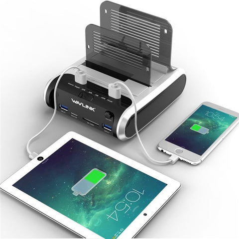 WAVLINK ST336A Dual Bay External Hard Drive Docking Station 2.5  / 3.5 inch SATA HDD with Offline Clone Function