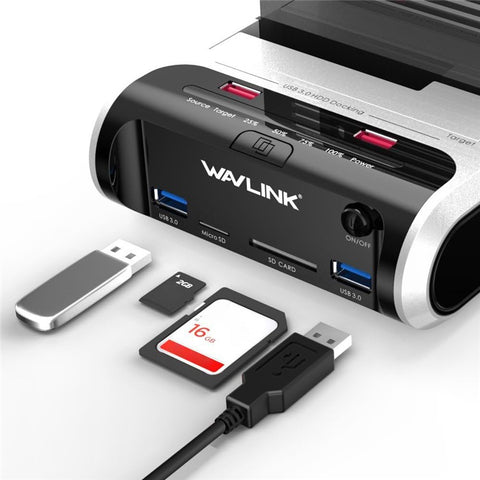 WAVLINK ST336A Dual Bay External Hard Drive Docking Station 2.5  / 3.5 inch SATA HDD with Offline Clone Function