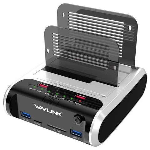 WAVLINK ST336A Dual Bay External Hard Drive Docking Station 2.5  / 3.5 inch SATA HDD with Offline Clone Function
